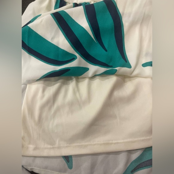 Nine West| Cream and Teal Sleeveless Dress - Picture 6 of 7